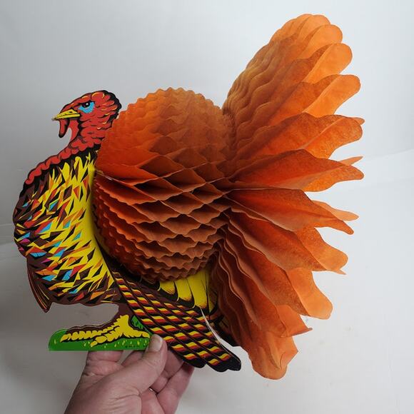 Beistle Paper Co. Honeycomb Turkey Centerpiece Vintage Made in the USA 1984 - Picture 5 of 6